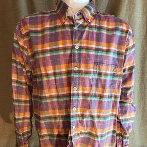 MINE Cotton Madras Plaid Long-sleeve Shirt